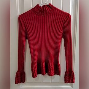 Red Ribbed Sweater